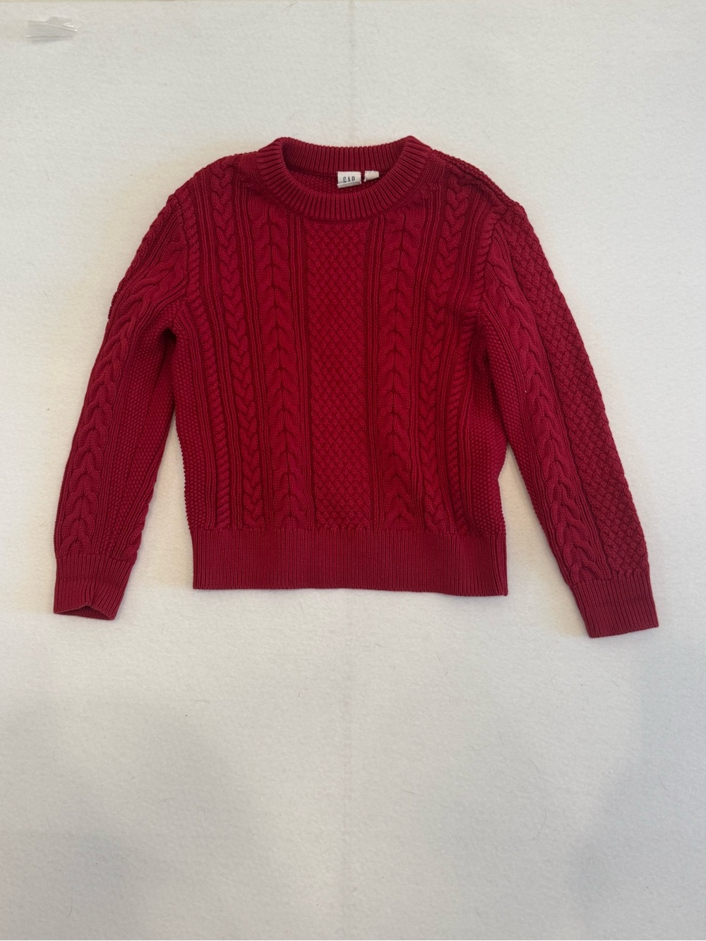 GAP Red Cable-Knit Crewneck Sweater